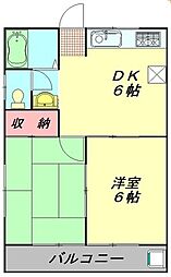 水子マンション 2DKの間取図画像