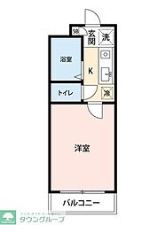 シャモールS・T・B 1Kの間取図画像