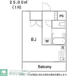 エルカーサ緑 ワンルームの間取図画像