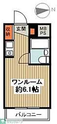 ウィンベルソロ川越No.6 ワンルームの間取図画像