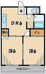 モンヴェール鶴ヶ島 2DKの間取図画像