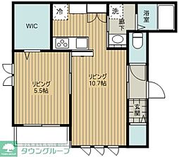 BELLTREE1 1LDKの間取図画像