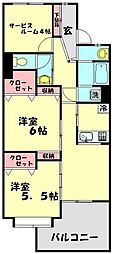 アコルデ東台 3DKの間取図画像
