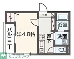 クレスト西川越 1Kの間取図画像