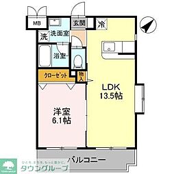 リラッサーレ2 1LDKの間取図画像