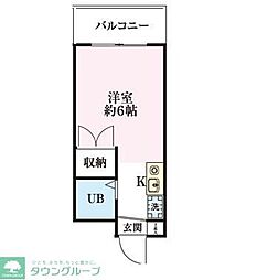 上福岡グリーンハイツ 1Kの間取図画像