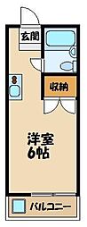 オアシス・狭山台 ワンルームの間取図画像