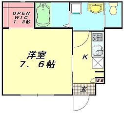 ホワイトベル上福岡B 1Kの間取図画像