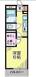 東武東上線 川越駅 徒歩4分の賃貸マンション 4階1Kの間取り