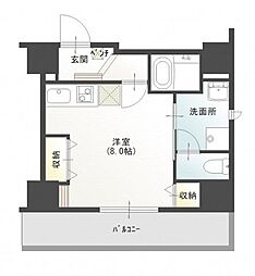 東武東上線 川越駅 徒歩5分の賃貸マンション 9階ワンルームの間取り