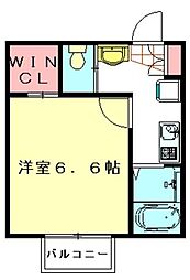 JR川越線 南古谷駅 徒歩4分の賃貸アパート 2階1Kの間取り
