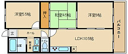 エクシード国分 8階3LDKの間取り