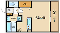 ソレイユ ワンルームの間取図画像