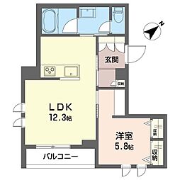 ペレテラス 301 3階1LDKの間取り