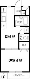 ボーンリヒハイムときわ台 1DKの間取図画像