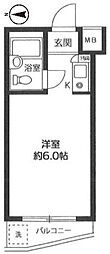 ベルハイム常盤台 ワンルームの間取図画像