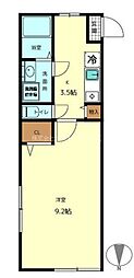アクセス前野町 1Kの間取図画像