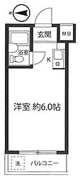 ベルハイム常盤台 ワンルームの間取図画像