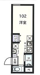 ミニマあさの ワンルームの間取図画像
