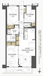 ライネスハイム東浦和 3LDKの間取図画像