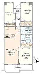 越谷ファミリータウンA棟 3LDKの間取図画像