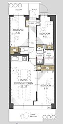 グリーンパーク鳩ヶ谷B棟 3LDKの間取図画像