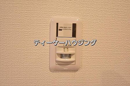 玄関には人感センサー付きの照明を設置しました。