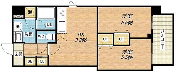 和宏一輝 ｜大阪府大阪市中央区上汐2丁目(賃貸マンション2DK・5階・44.62㎡)の写真 その2