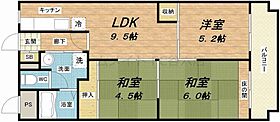 ヒルブリッジヒルNo.2  ｜ 大阪府大阪市中央区東高麗橋（賃貸マンション3LDK・4階・55.00㎡） その2