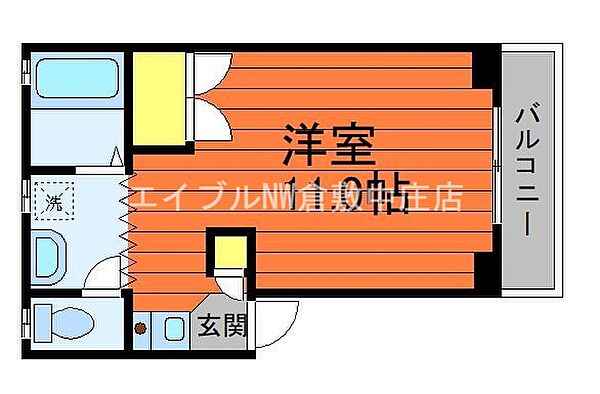 ラスペーユIII ｜岡山県倉敷市中庄(賃貸マンション1K・2階・25.30㎡)の写真 その2