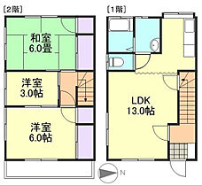 サンホーム渋江 1 ｜ 岡山県倉敷市老松町1丁目10-26（賃貸テラスハウス3LDK・1階・66.24㎡） その2