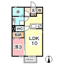 シルエーラ 202 ｜ 岡山県倉敷市四十瀬41-1（賃貸アパート1LDK・2階・33.39㎡） その2