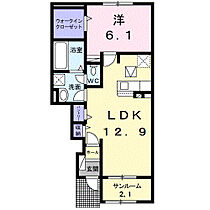 カンヌ 105 ｜ 岡山県岡山市南区彦崎467番地（賃貸アパート1LDK・1階・50.49㎡） その2