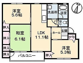 ピュアカナフルール 104 ｜ 岡山県倉敷市鳥羽23（賃貸アパート3LDK・1階・63.01㎡） その2