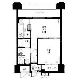 藤井ビル菊水III 8階1LDKの間取り