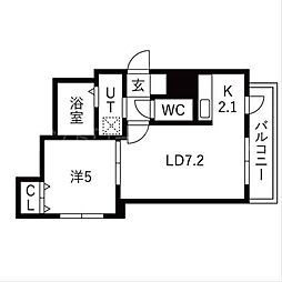 GrandeeESP 1LDKの間取図画像