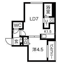 ラグジースペース栄通12 1LDKの間取図画像