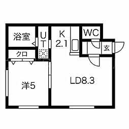 LF21 1LDKの間取図画像
