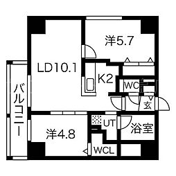 ブランシャールALAINサッポロ 2LDKの間取図画像