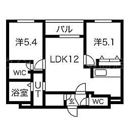 Rejoice東札幌(旧Alivis東札幌) 2LDKの間取図画像