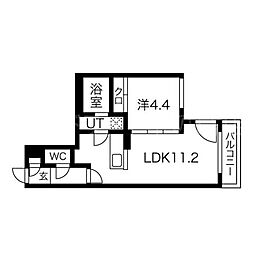 MOCA 1LDKの間取図画像
