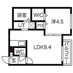 ルーク南4条 1LDKの間取図画像