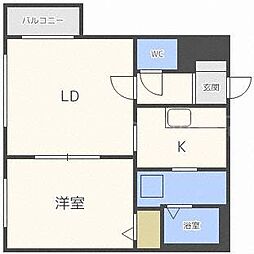 エルサコート澄川 1LDKの間取図画像