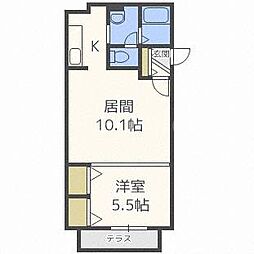 ファインブルーム学園前 1LDKの間取図画像