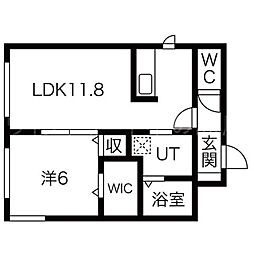 バーニーズクレール 1LDKの間取図画像