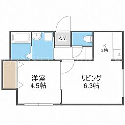 札幌市豊平区平岸四条7丁目マンション 1LDKの間取図画像