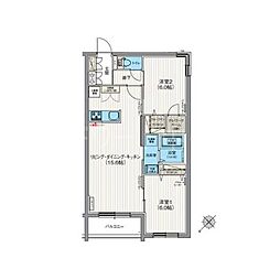 エフュート東札幌 2LDKの間取図画像