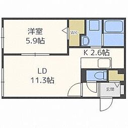 GrandMerKikusui 1LDKの間取図画像