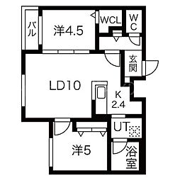 BlancShard大通東 2LDKの間取図画像