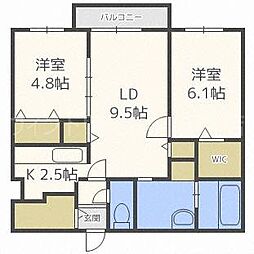 NOBLECharmant 2LDKの間取図画像
